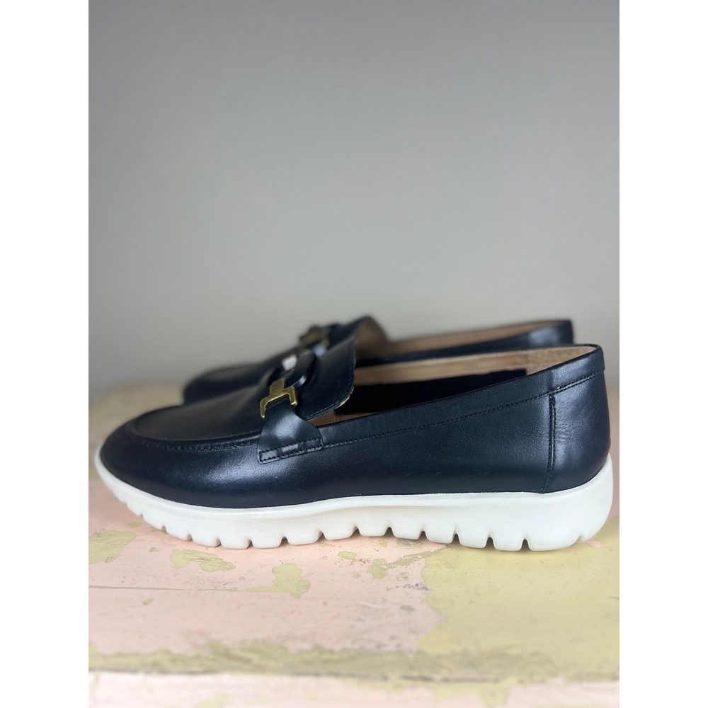 Brioso Shaye Leather Hardware Detail EVA Loafers Black Wedge Size 9 - Picture 5 of 12